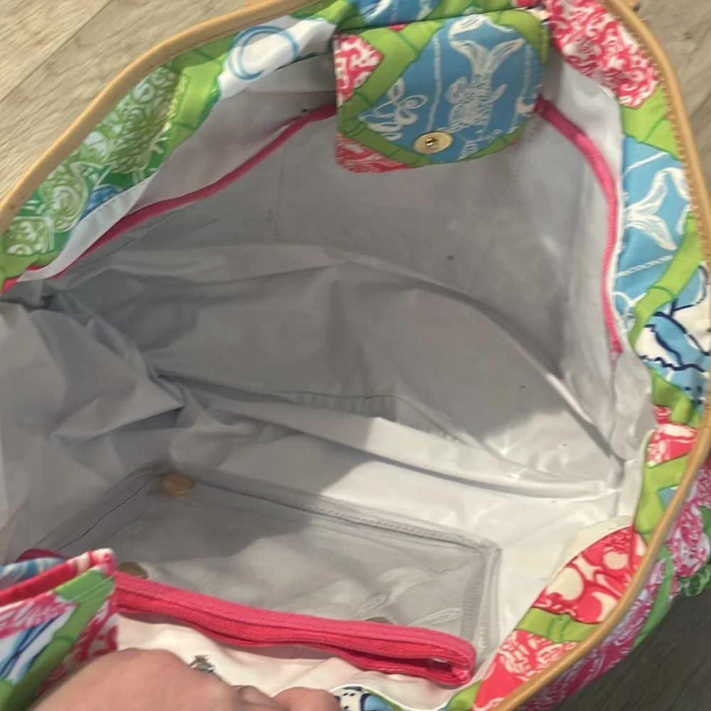 Lilly Pulitzer jubilee patchwork diaper bag with changing pad RARE